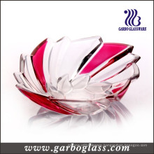 Sea Shell Shaped Red Color Glass Bowl